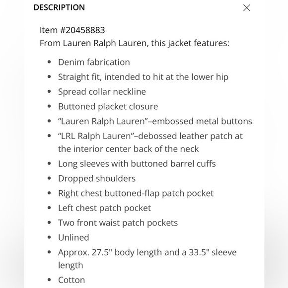 Ralph Lauren Denim Collared Jacket - Picture 4 of 9